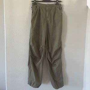 Bershka low rise cargo parachute pants